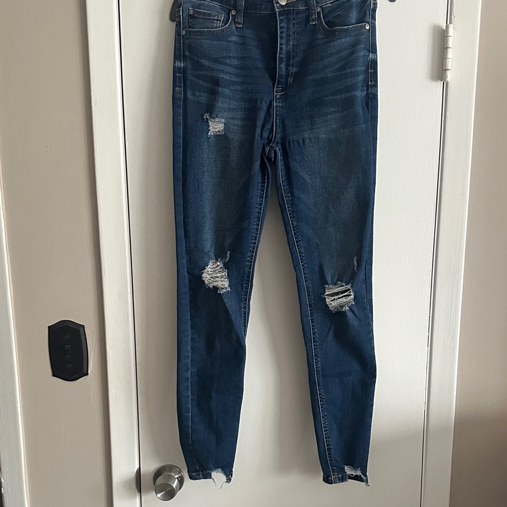 Celebrity Pink Ripped Dark Blue Skinny Jeans